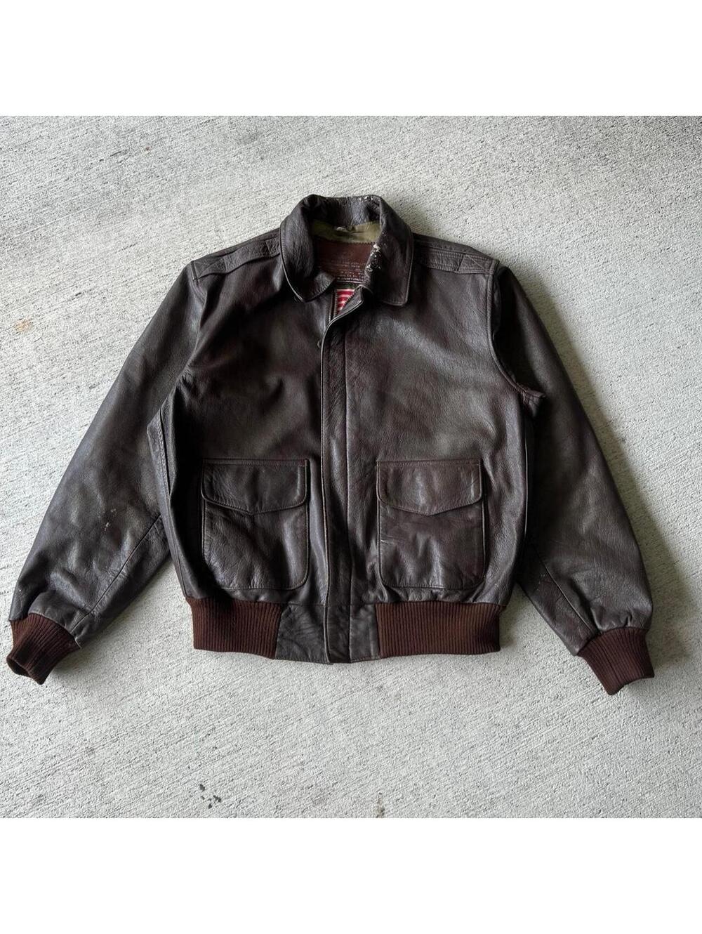 90s World Tour Leather Flight Jacket